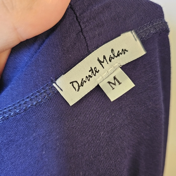 Dante Malan navy blue stretch rayon knit waterfall cardigan size M US - Picture 3 of 5